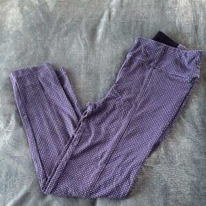 Betabrand Purple Checkered Straight Leg Pants